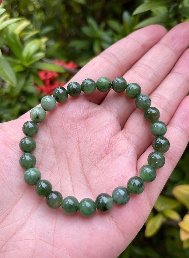 GAF TREASURES Nephrite Jade Crystal Bead Bracelet 6-8mm, Genuine Nephrite Jade Stretch Gemstone Bracelet, Nephrite Jade Healing Crystal Bracelet, Gift for Men & Women (2) - Image 5